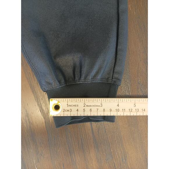 Maison D' Amelie Women's Size M High Waist Faux Leather Jogger Pants - Picture 8 of 10